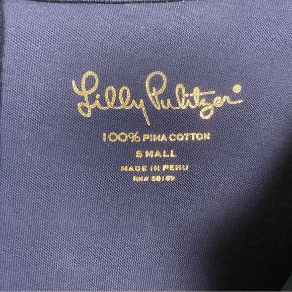 Lilly Pulitzer Navy Blue Brewster Short Sleeve T-Shirt Dress Sz.S - Picture 9 of 16